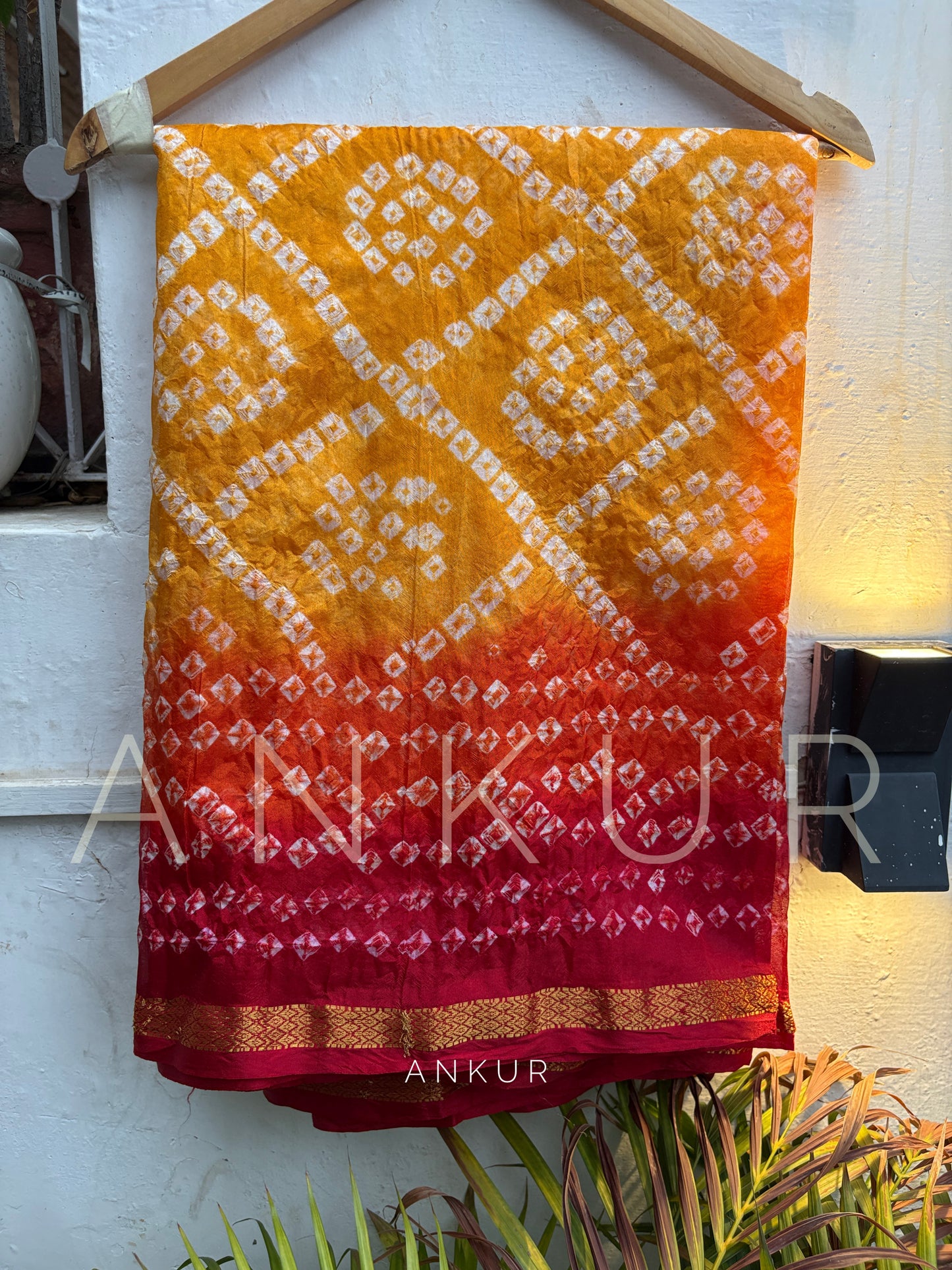 Sunset tone Shades Silk Bandhani
