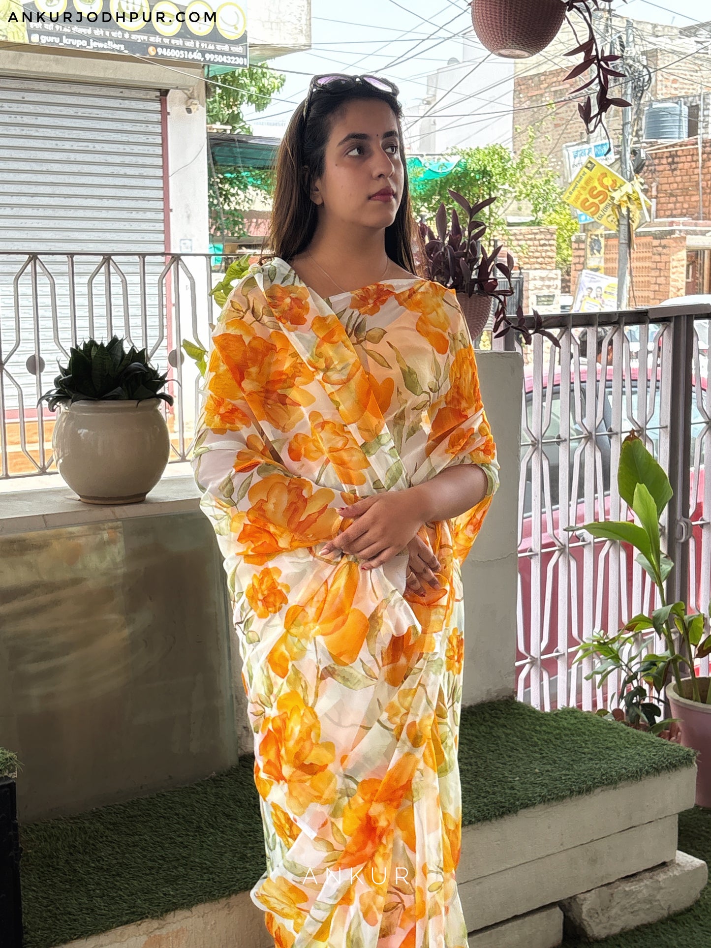 Natural Orange Forest Flower Print
