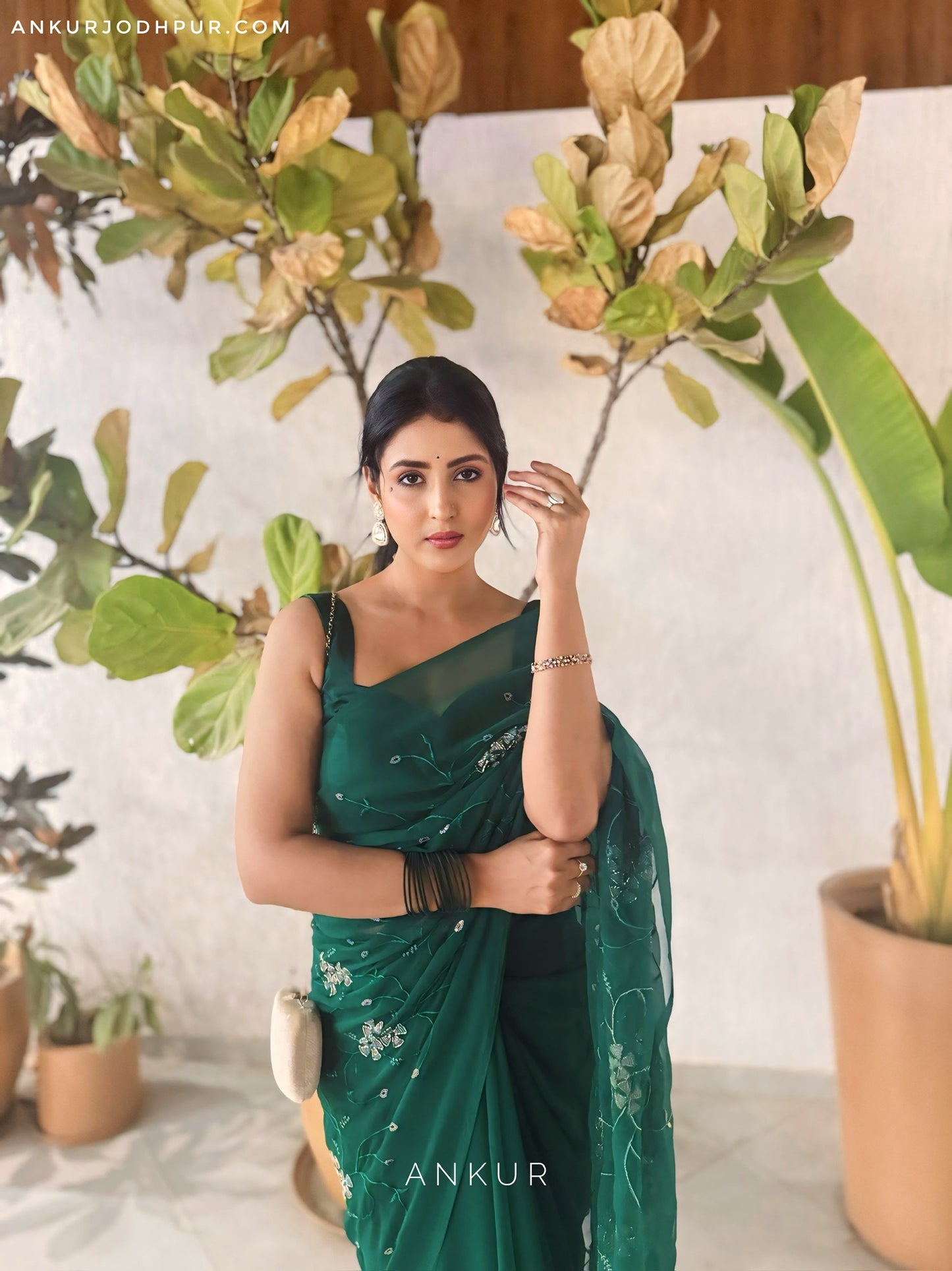 Olive Green Blossom Suhani