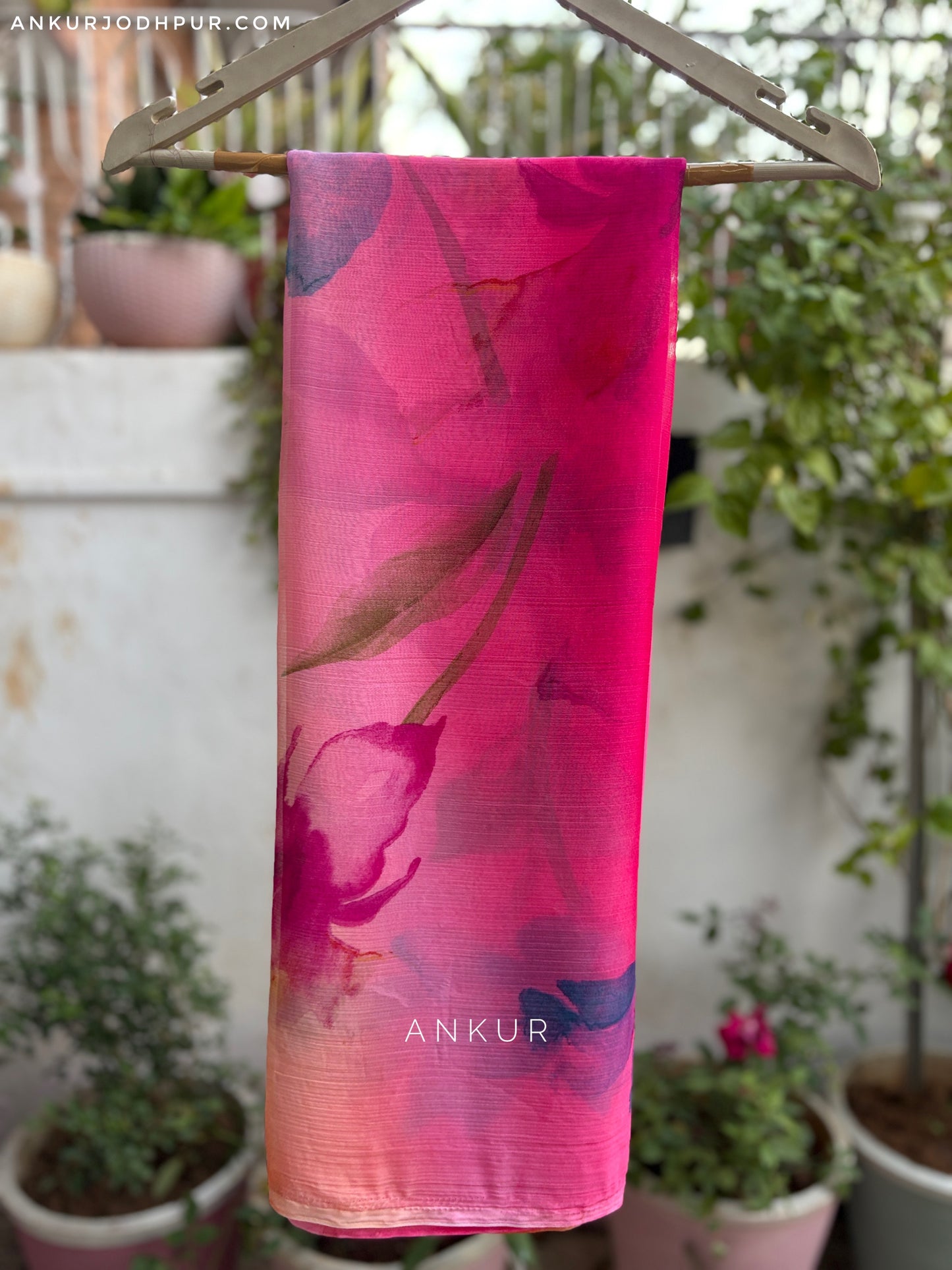 Garden of hues one Crep Silk saree