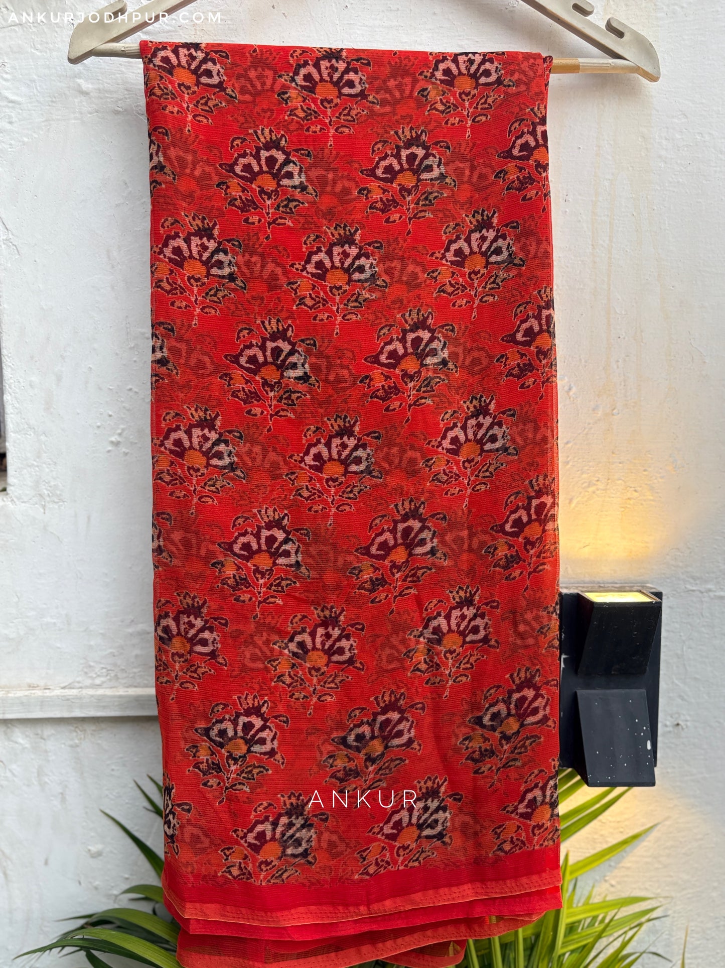 Flowery Cotton Design one Vintage Isha Chiffon