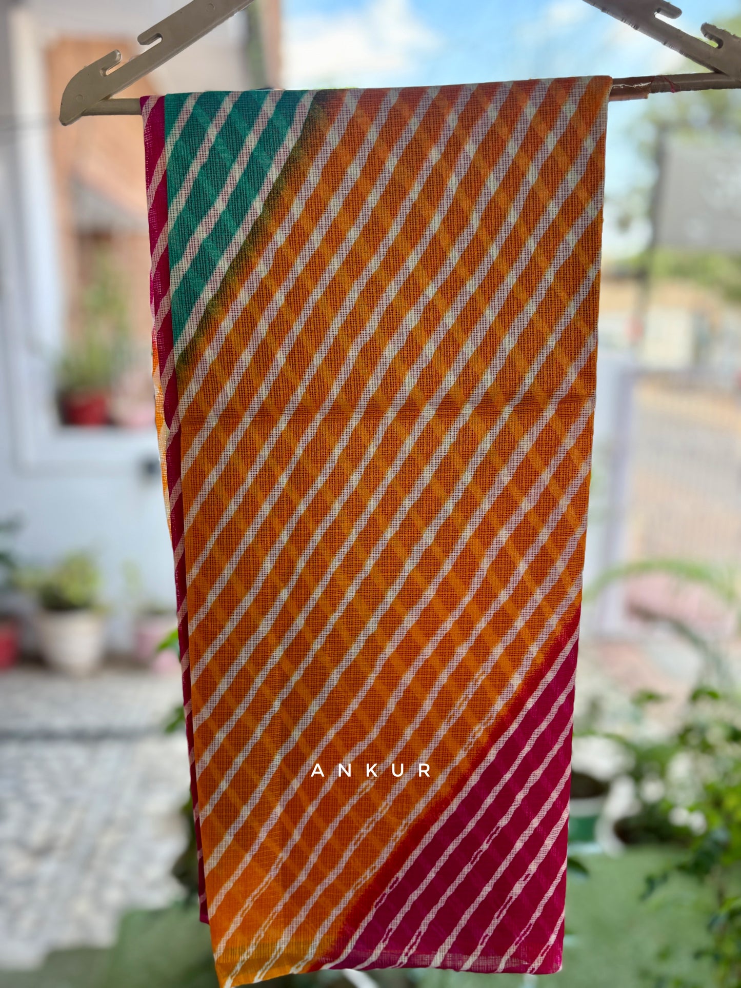 Three Colour Mustard Shaded Lehriya