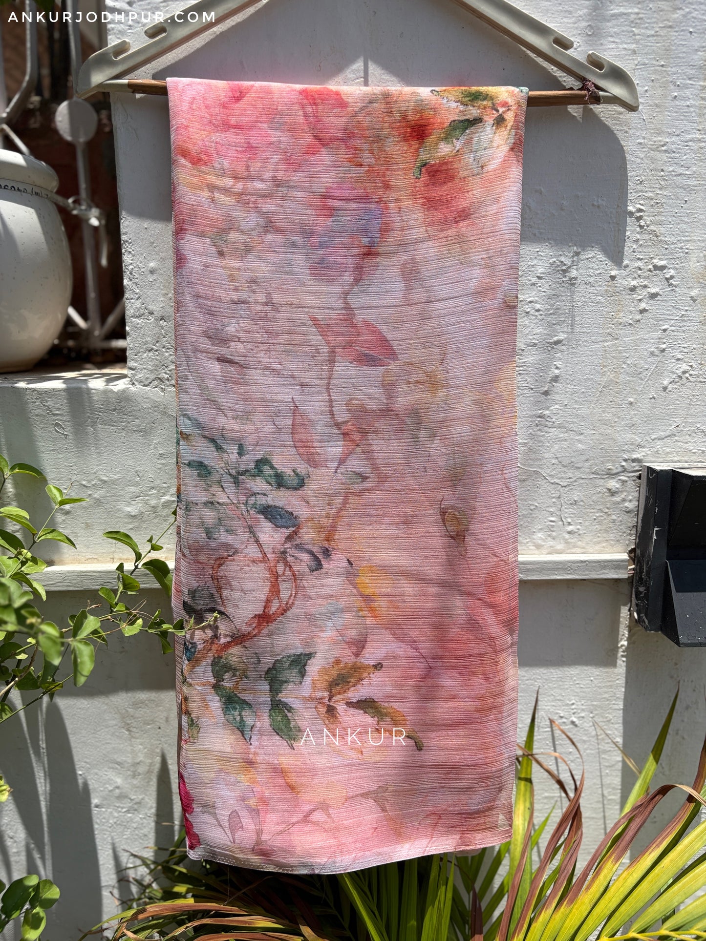 Powder Pink Vintage Isha Chiffon