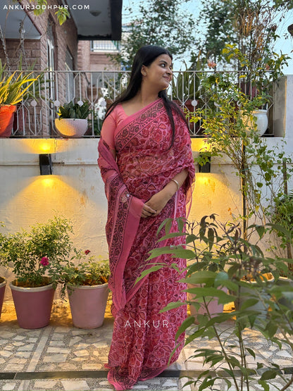 Flowery Cotton Design three Vintage Isha Chiffon
