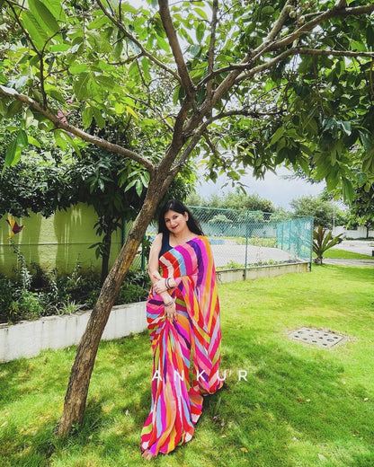 Multi colour Lehriya latika