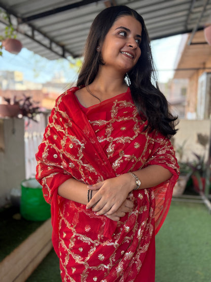 Red  Single Shade Yamini