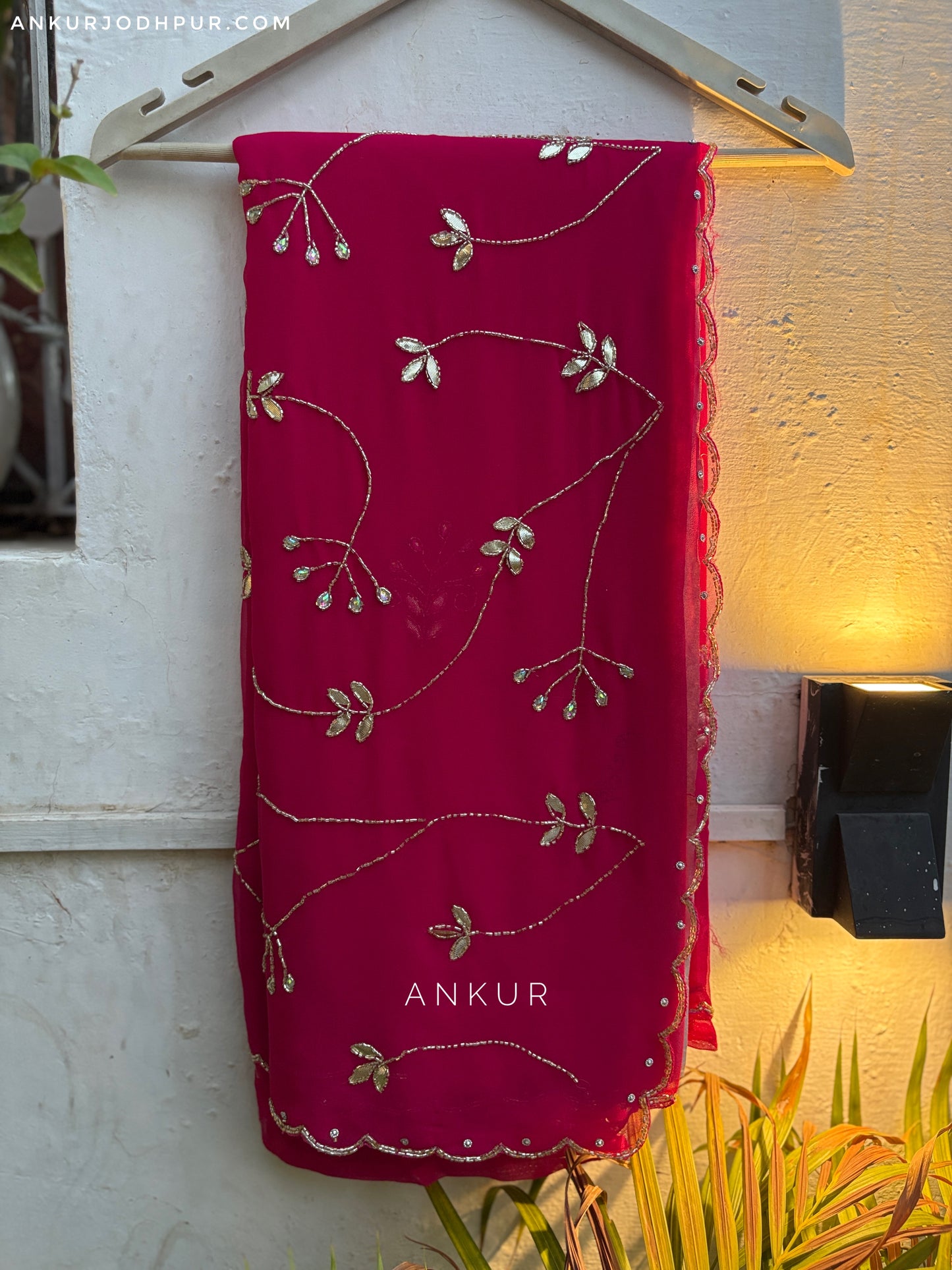 Rani Pink cut dana Suhani 2.0 Half Pallu Jaal work