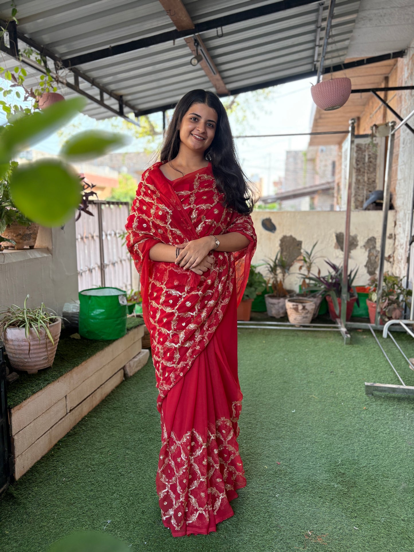 Red  Single Shade Yamini
