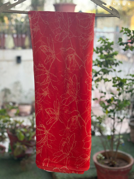 Coral Peach Double Shaded Rajwadi