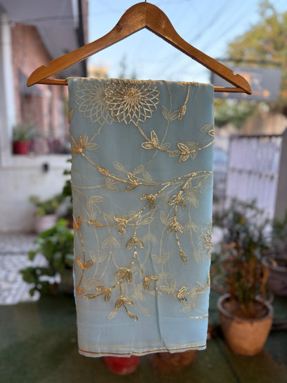 Sky Blue in Jaal work Anvi