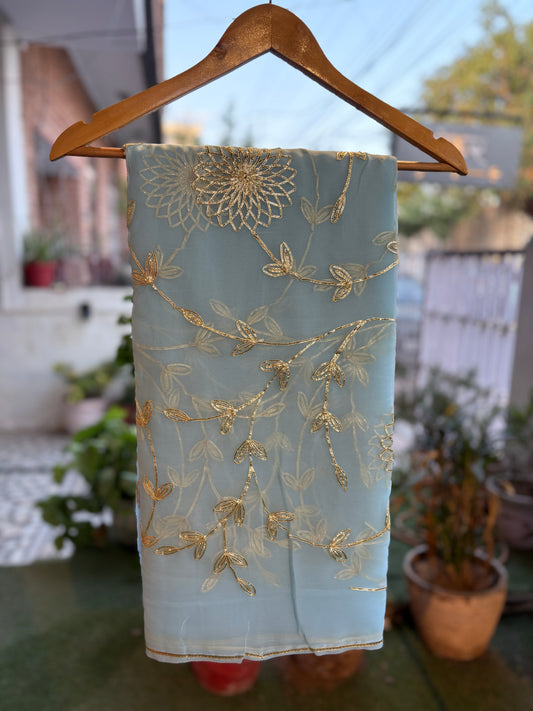 Sky Blue in Jaal work Anvi