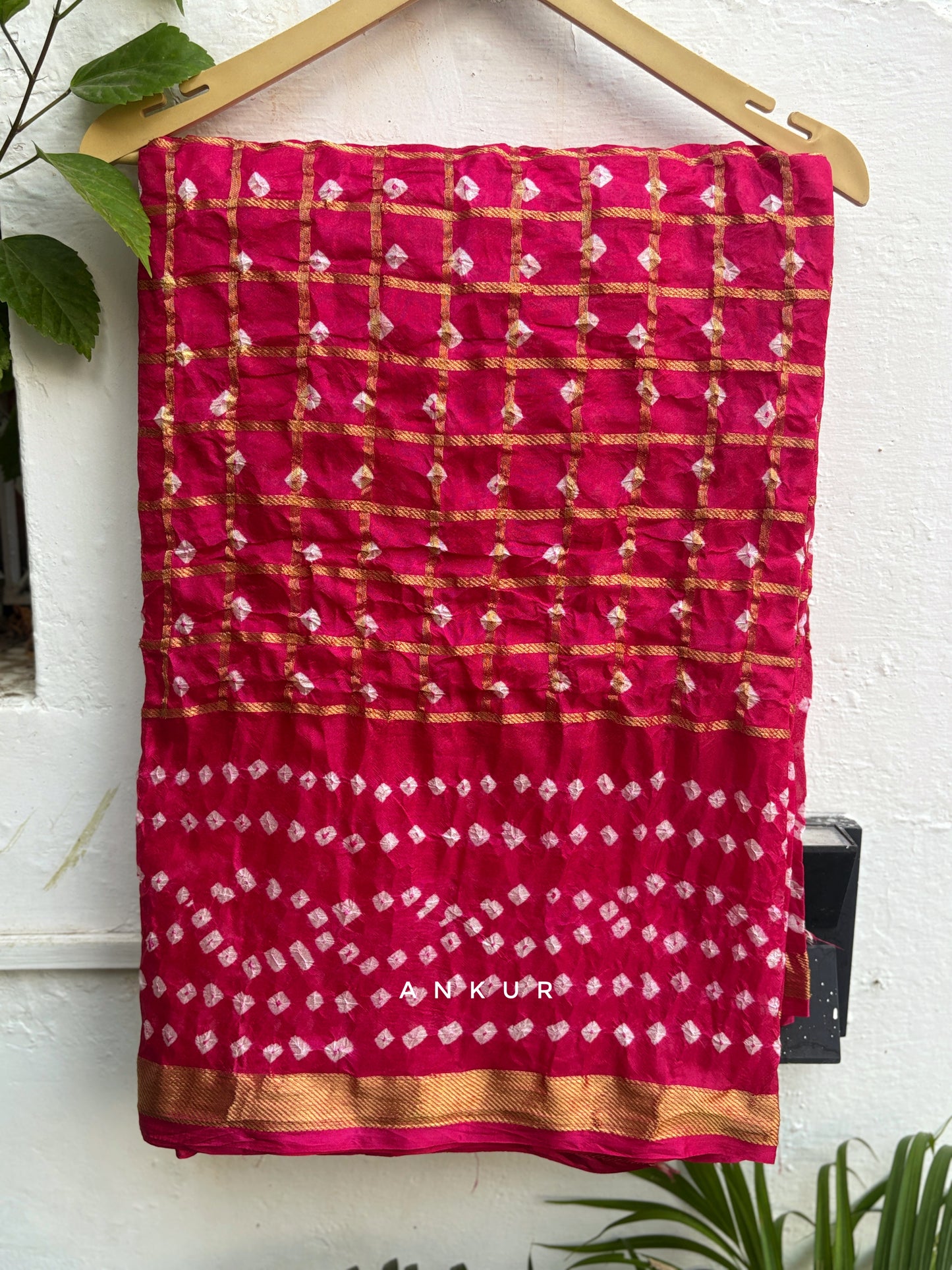 gulabi  rani Silk Bandhani