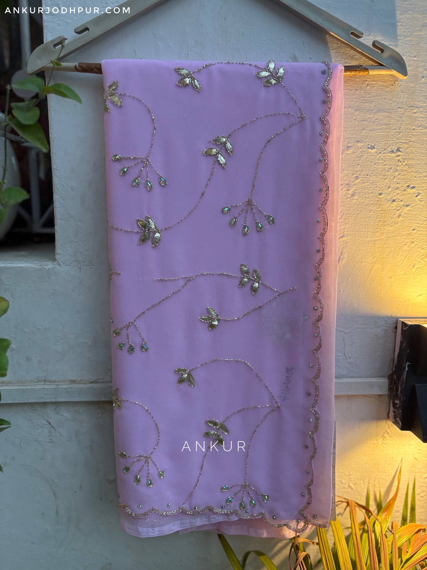 Lavender LiLac cut dana Suhani 2.0 Half Pallu Jaal work