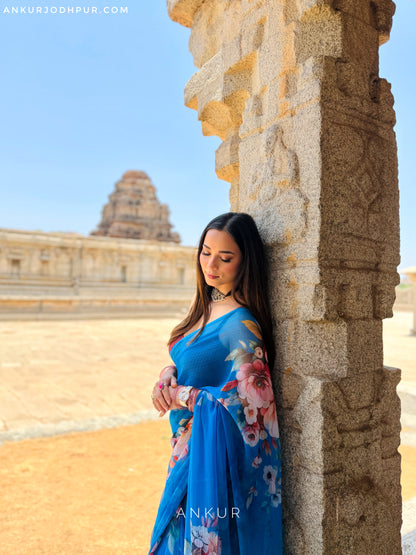 New Blue Vintage Isha Chiffon