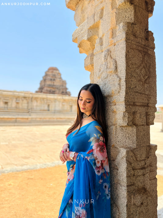 New Blue Vintage Isha Chiffon