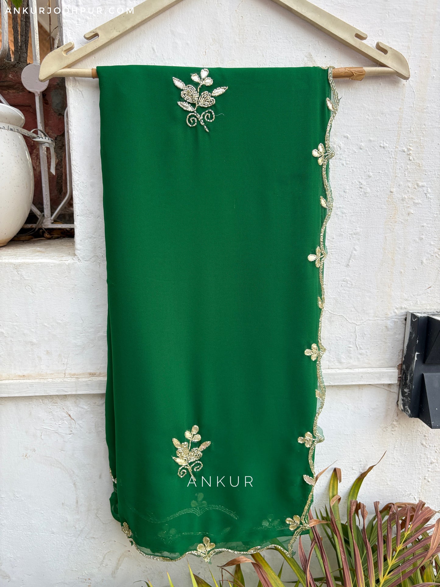Dusty Green Flower buti Cut-dana Suhani 2.0