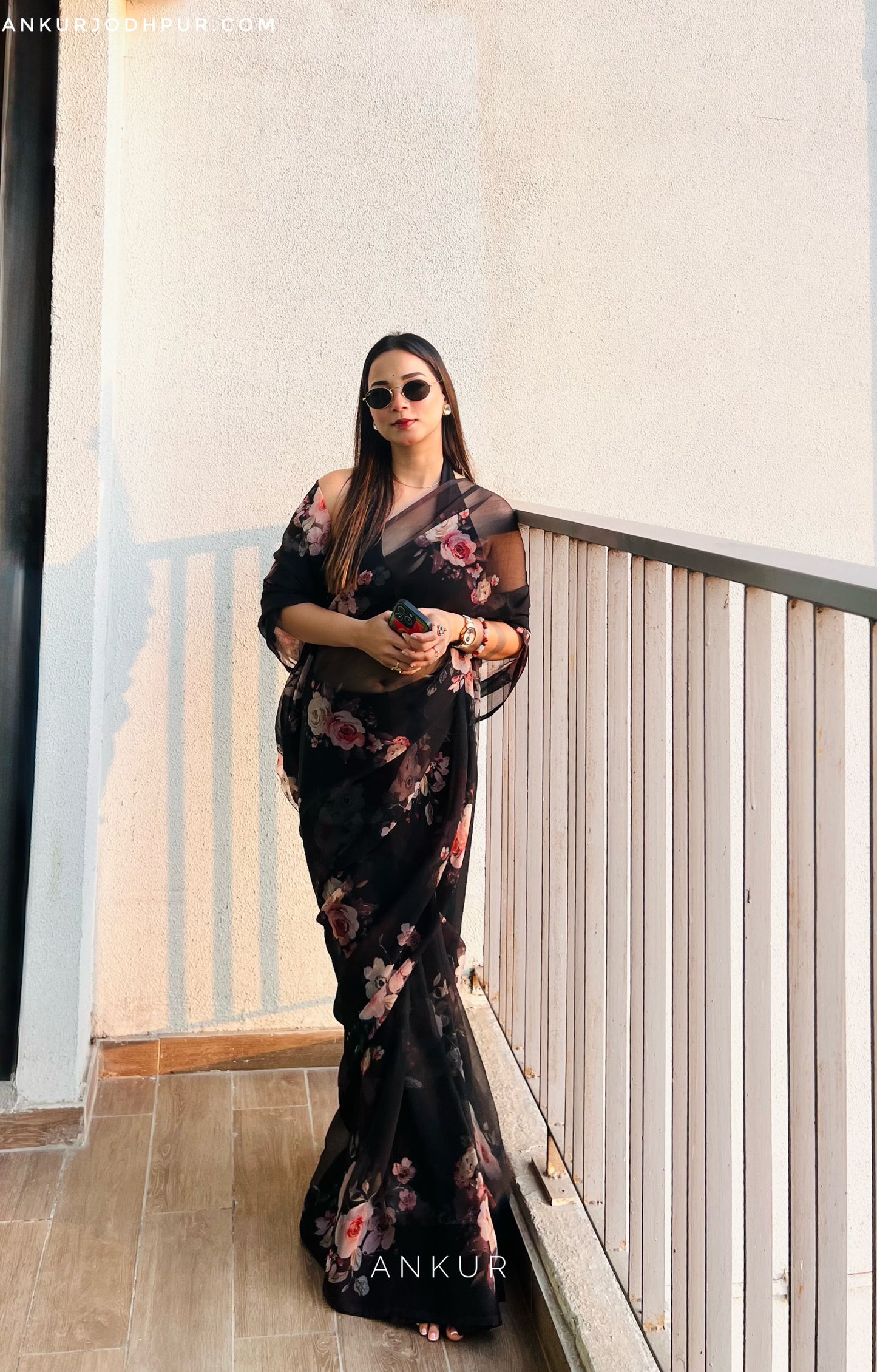 Soft Black Vintage Isha Chiffon