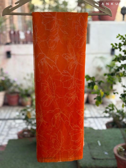 Vivid Orange Double Shaded Rajwadi