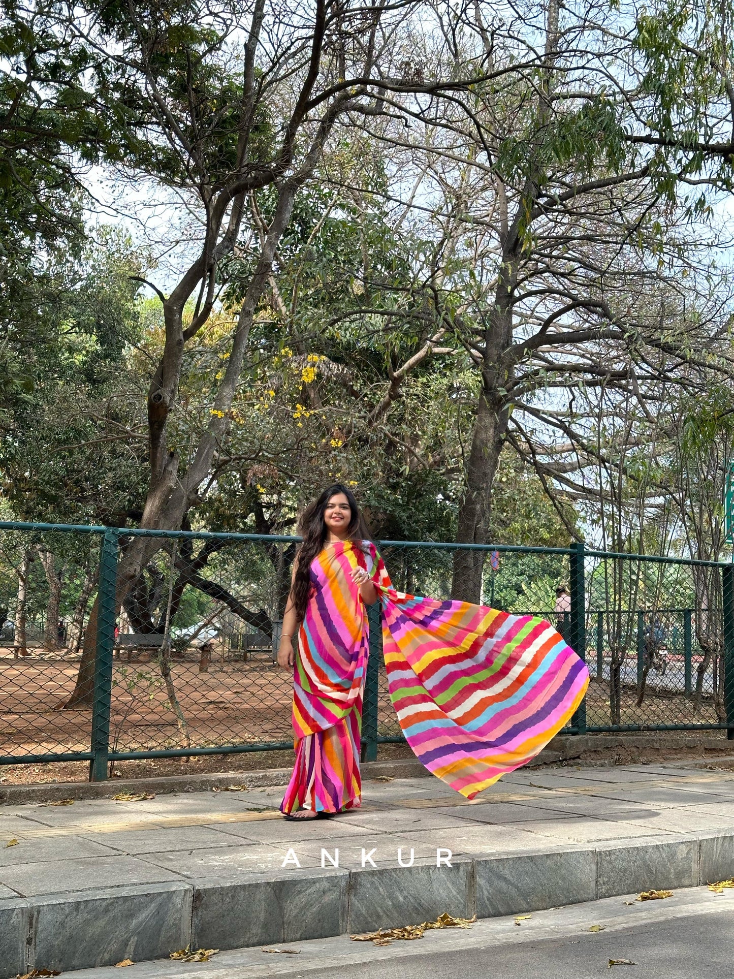 Multi colour Lehriya latika