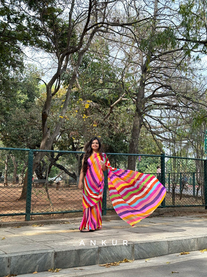 Multi colour Lehriya latika