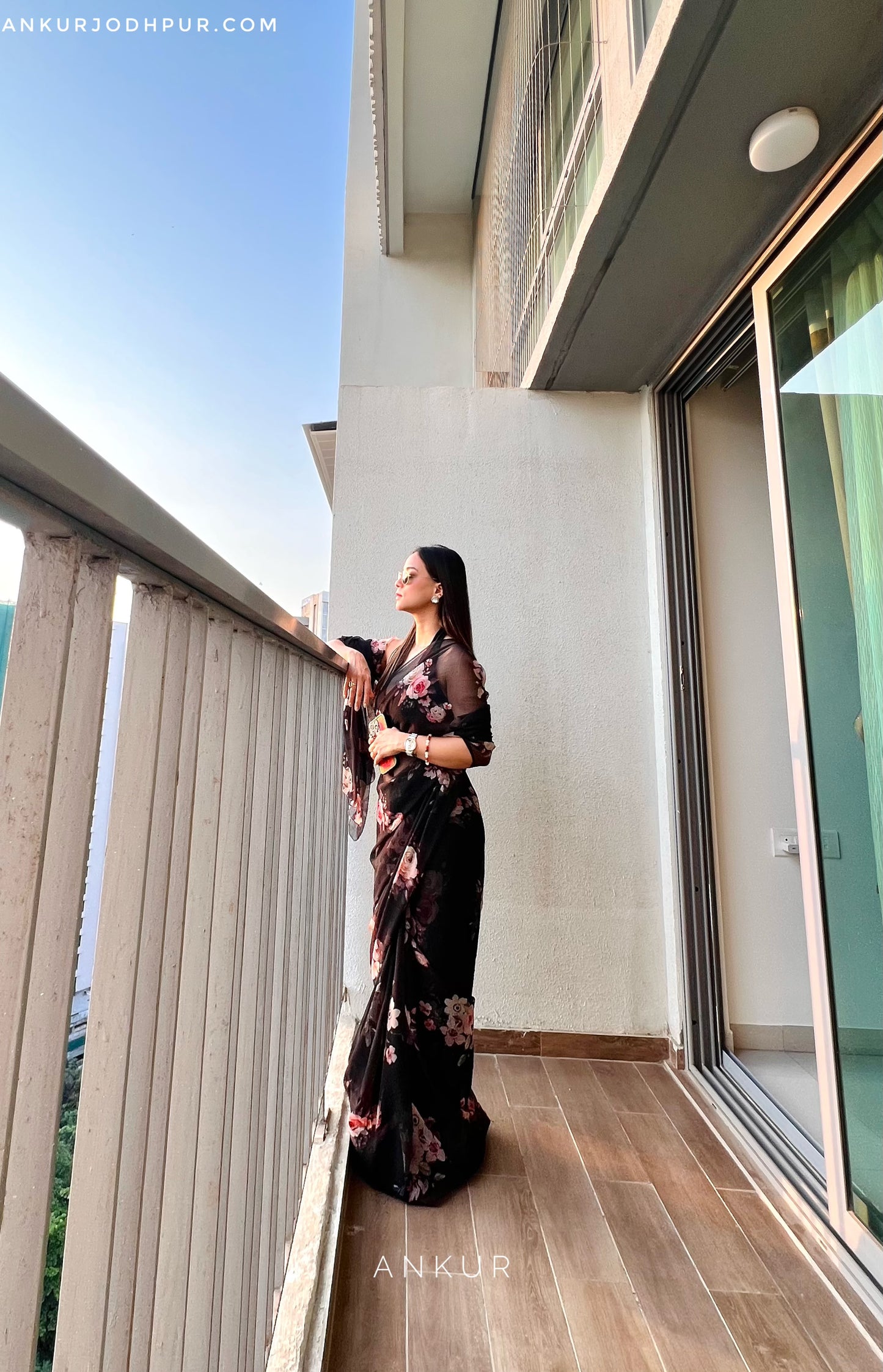 Soft Black Vintage Isha Chiffon