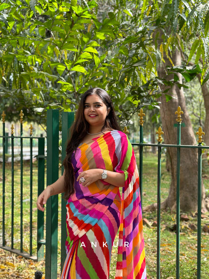 Multi colour Lehriya latika