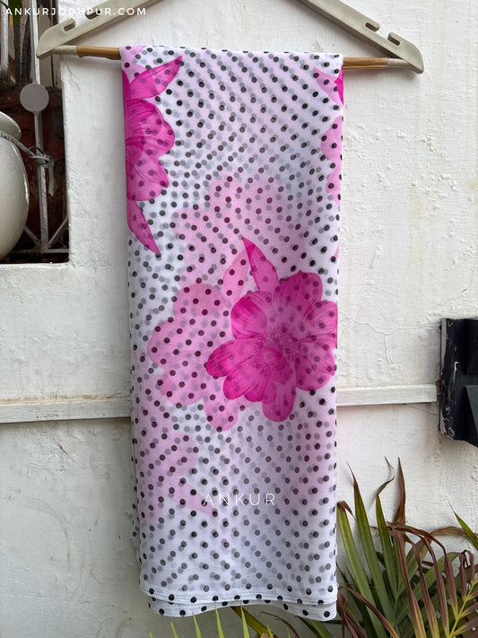 Polka dots Pink Flower Print