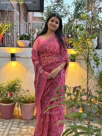 Flowery Cotton Design three Vintage Isha Chiffon