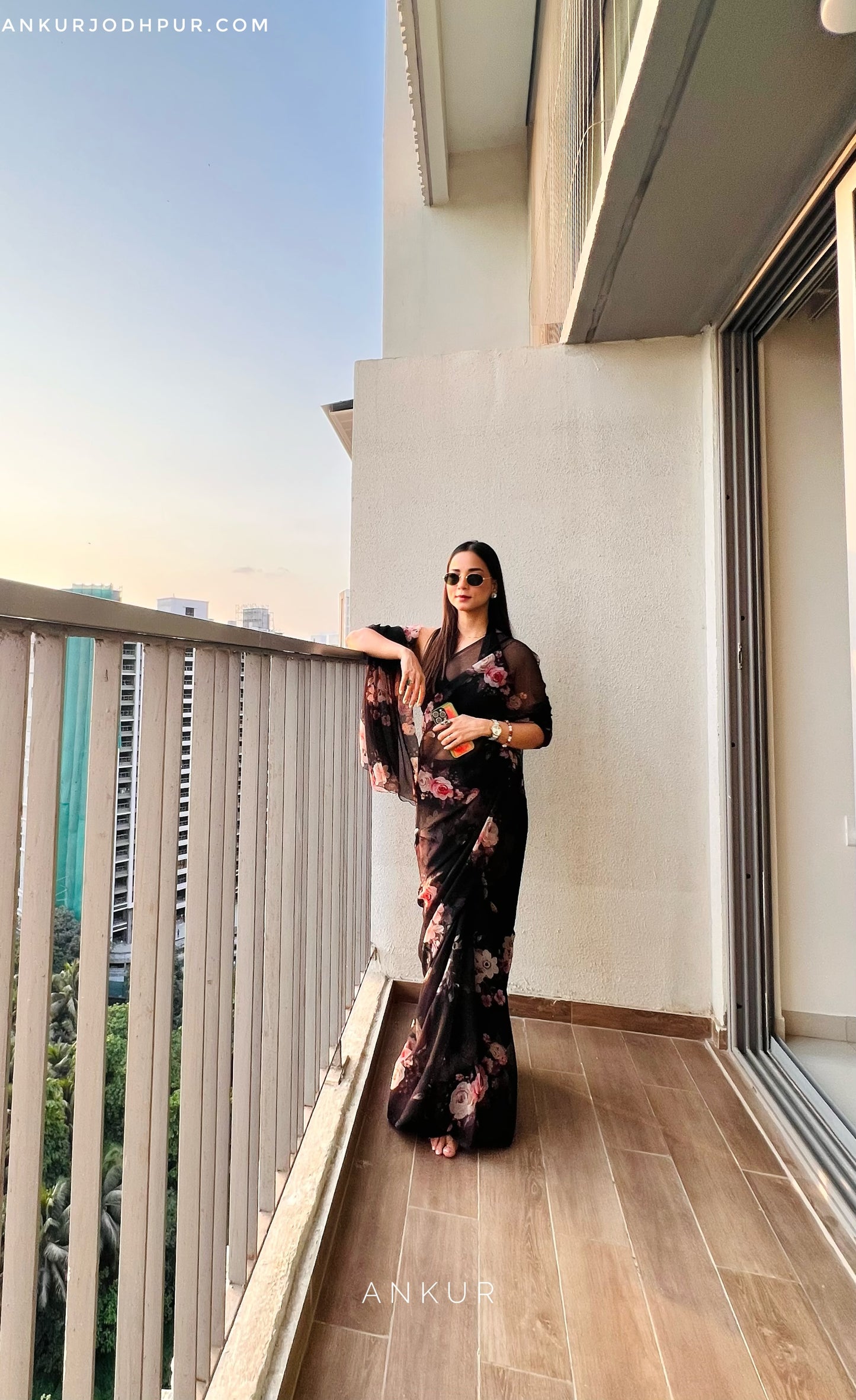 Soft Black Vintage Isha Chiffon