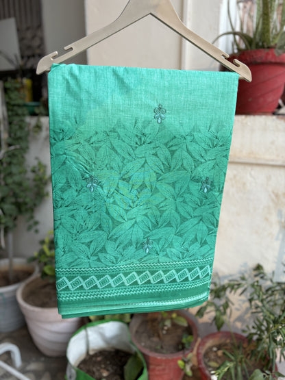 Sea Blue Cotton saree