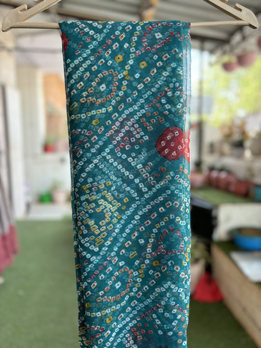 Tortoise Bandhani Saree with Ladu