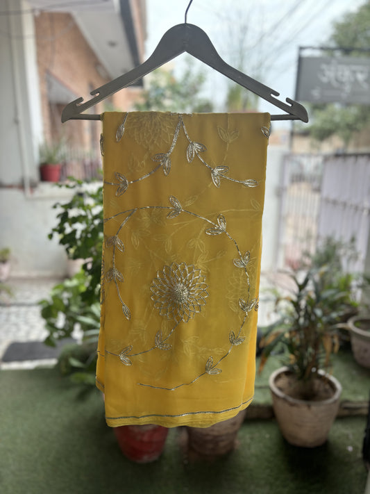 Bright Yellow in Jaal work Anvi