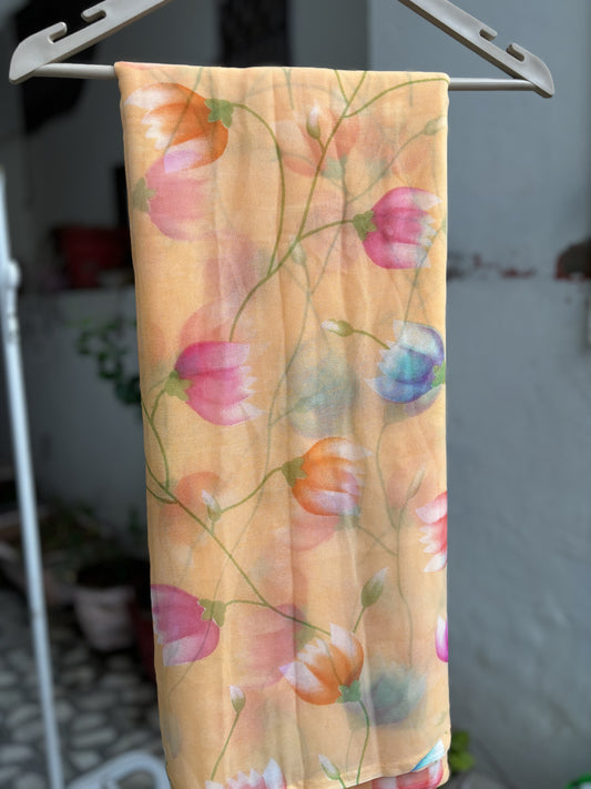 Creamy Peach Tulip Flower Print