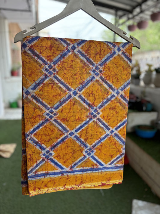 Mango yellow Cotton saree