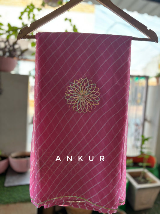 Gota work Pink Lehriya