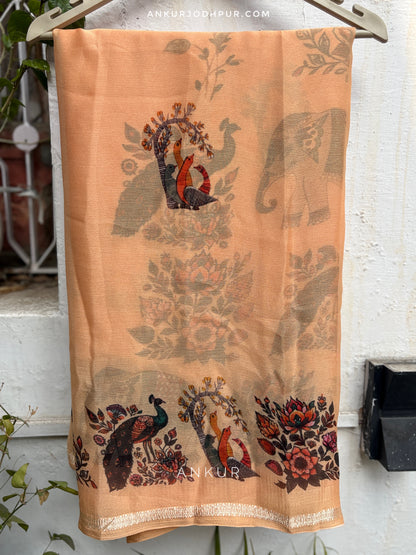 Peacock Heritage Vintage Isha Premium Chiffon
