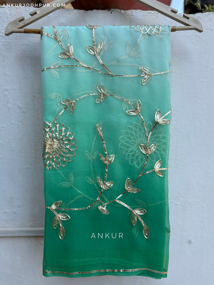 Zarqa Emerald in Jaal work Anvi