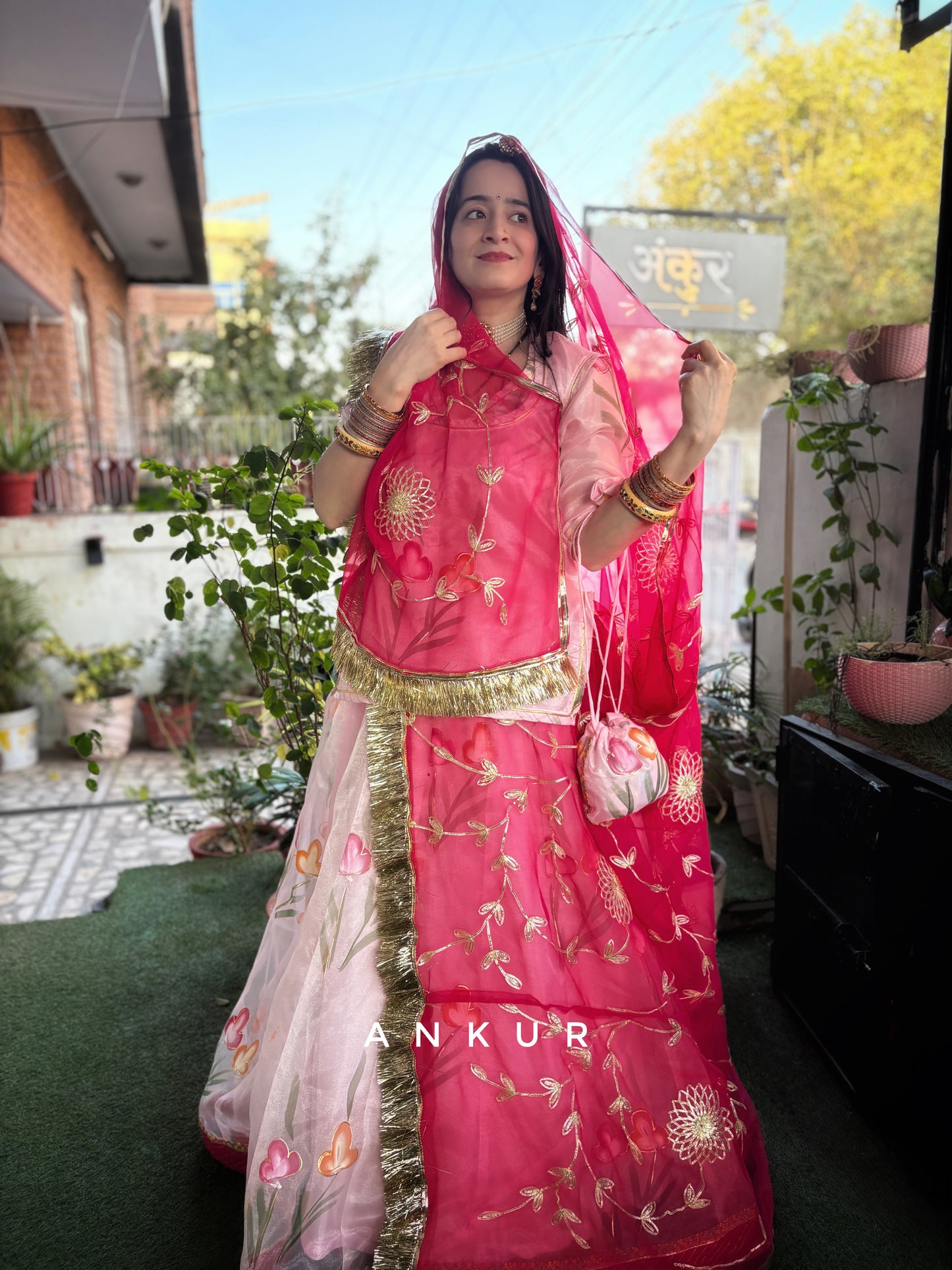 Pink with Rani Rajputi Poshak