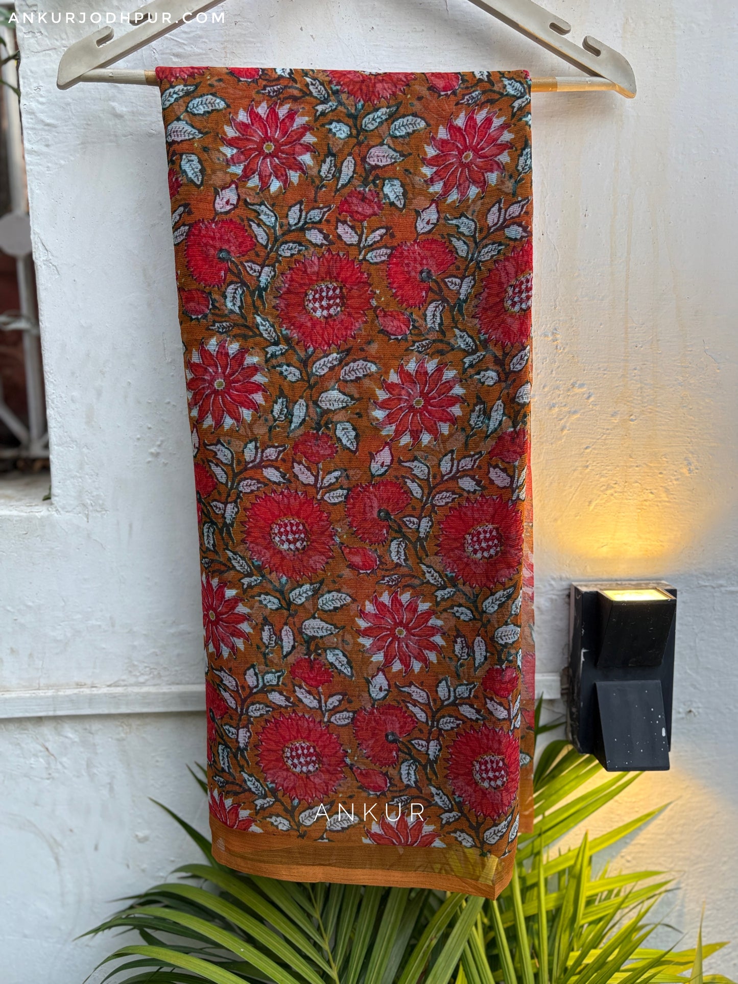 Flowery Cotton Design ten Vintage Isha Chiffon