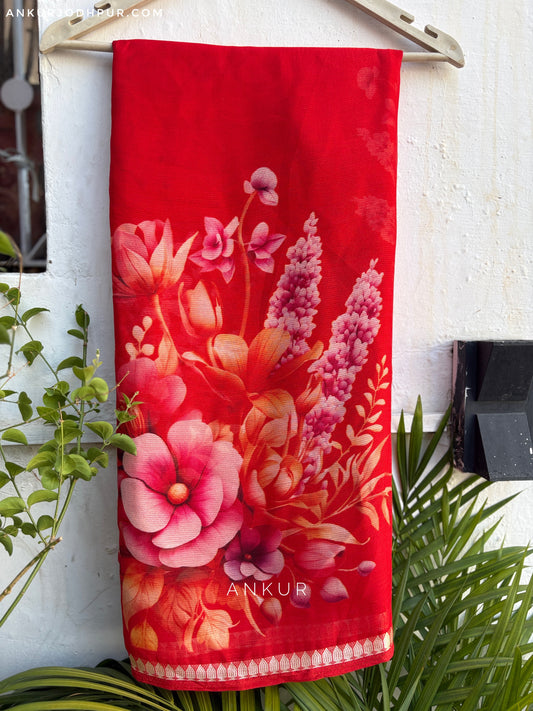 Velvet Crimson Graden Vintage Isha Premium Chiffon