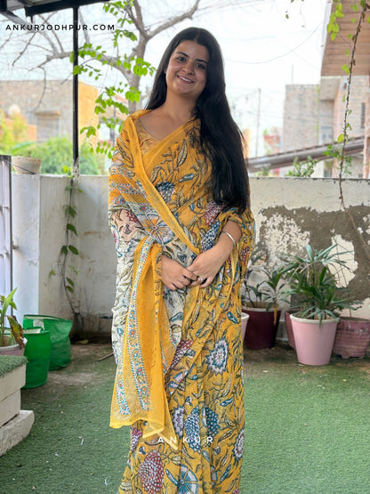 Flowery Cotton Design eight Vintage Isha Chiffon