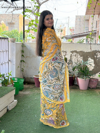 Flowery Cotton Design eight Vintage Isha Chiffon