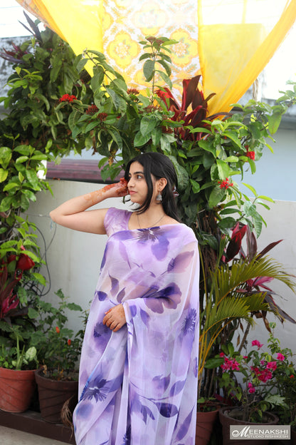 Wildest Purple Vintage Isha Chiffon
