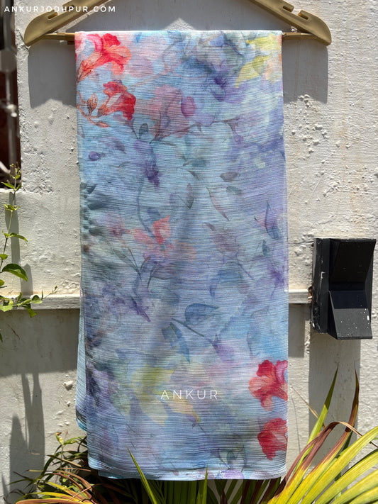 Powder Blue Vintage Isha Chiffon