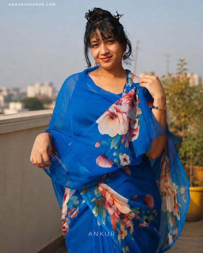 New Blue Vintage Isha Chiffon