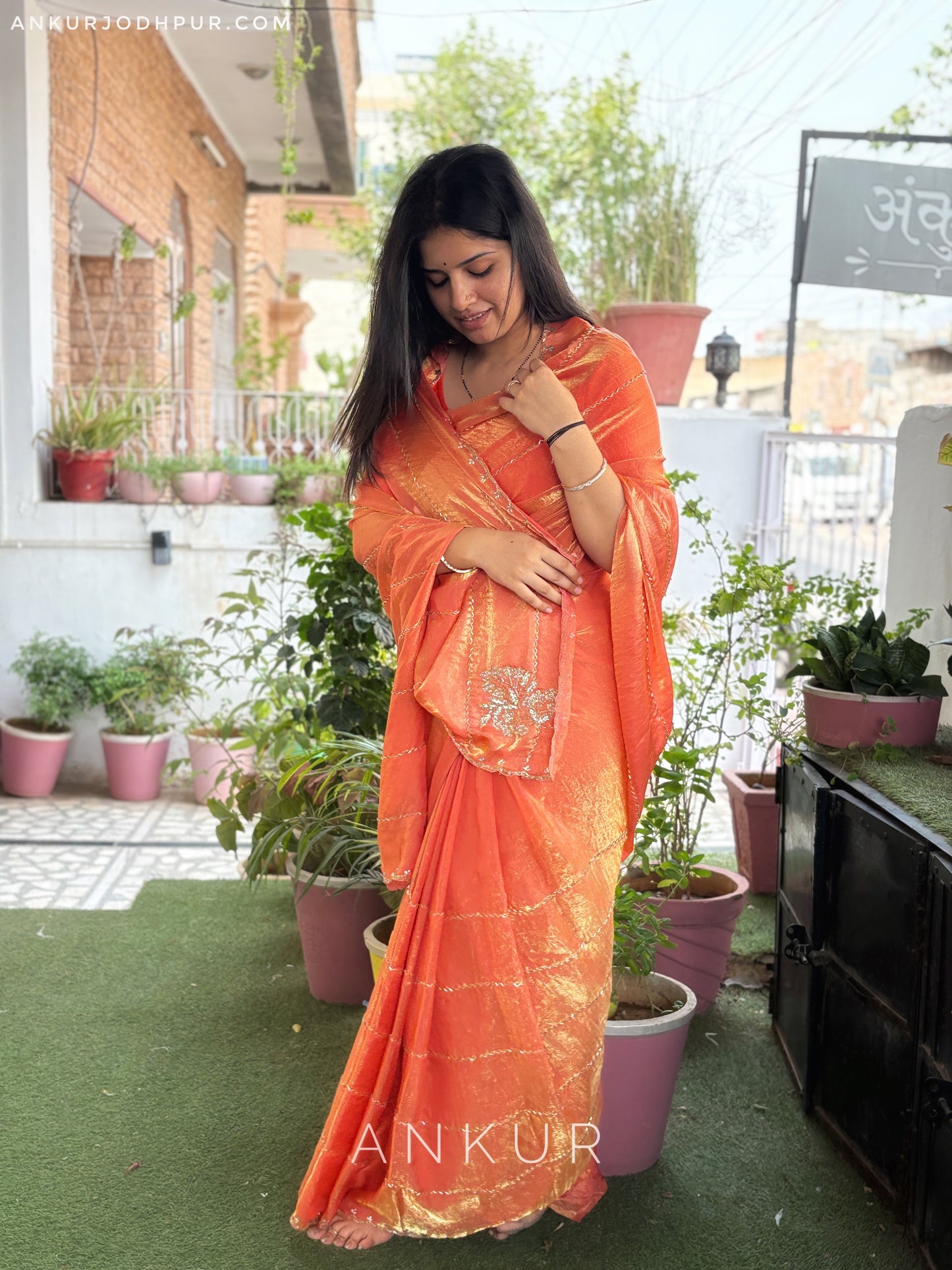 Saanjh Light Rust Orange Noor
