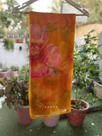 White to Yellow Flower Print